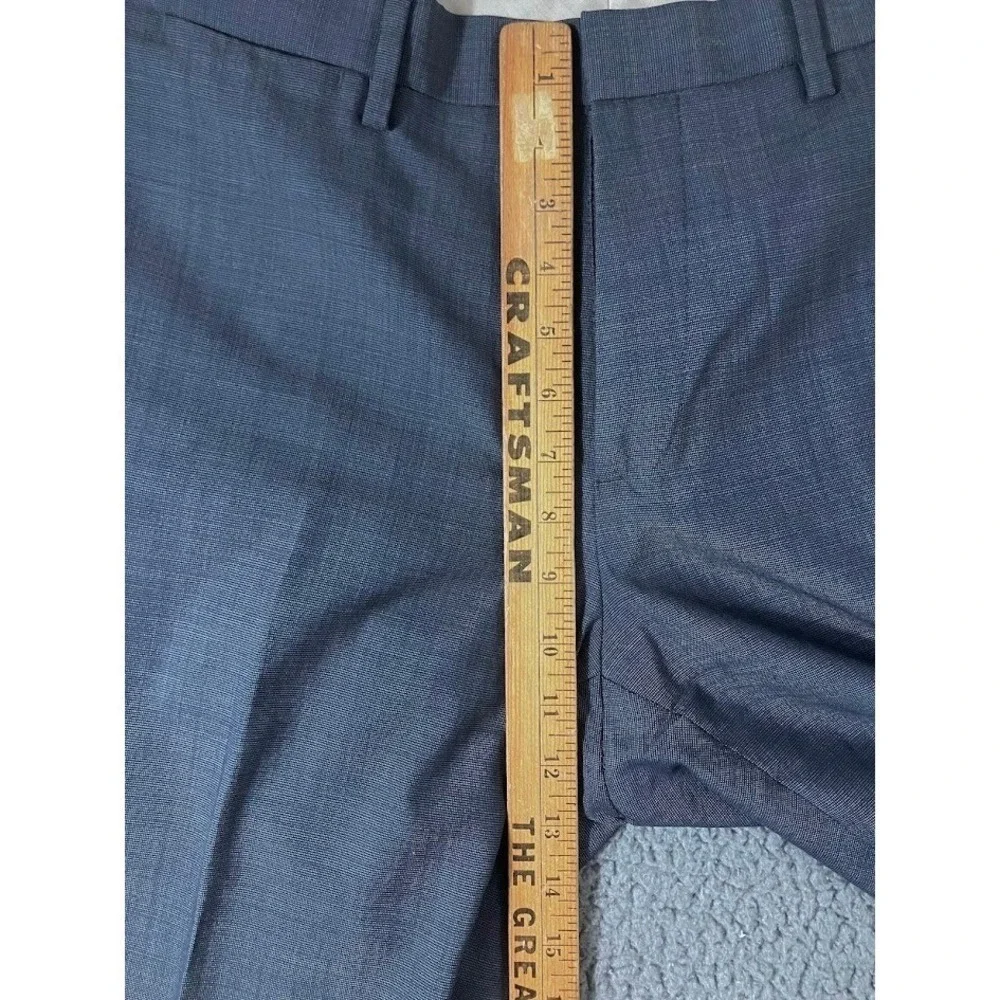 Banana Republic Mens 32x34 Tailored Slim Fit Dark Navy‎ Sharkskin Dress Pants